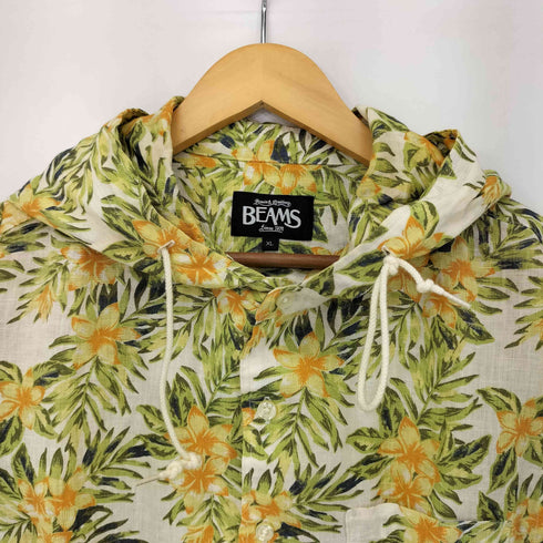 ビームス BEAMS フラワープリント フードシャツ メンズ JPN:XL