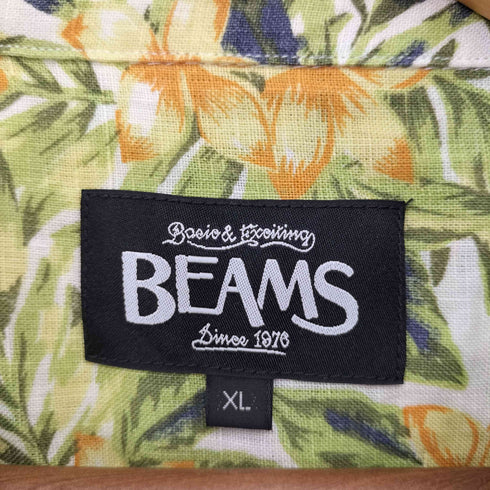 ビームス BEAMS フラワープリント フードシャツ メンズ JPN:XL