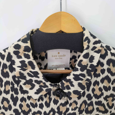 ケイトスペード Kate spade レオパード柄 ステンカラーコート レディース 2