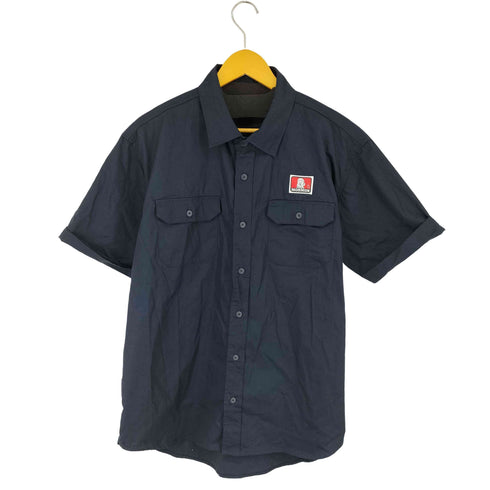 墓場画廊 バックプリント S/S ワークシャツ メンズ JPN:XL