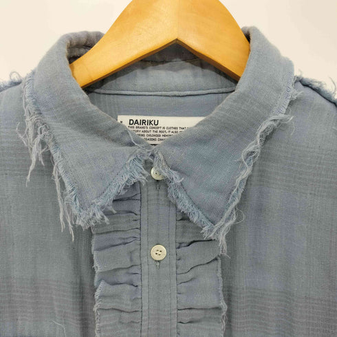 ダイリク DAIRIKU Triple Gauze Check Shirt トリプルガーゼ フリル チェックシャツ メンズ M