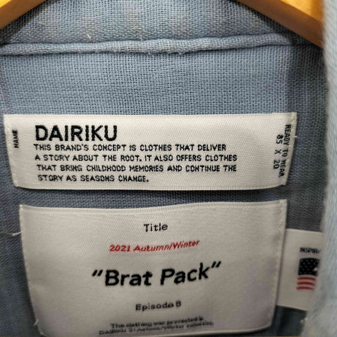 ダイリク DAIRIKU Triple Gauze Check Shirt トリプルガーゼ フリル チェックシャツ メンズ M