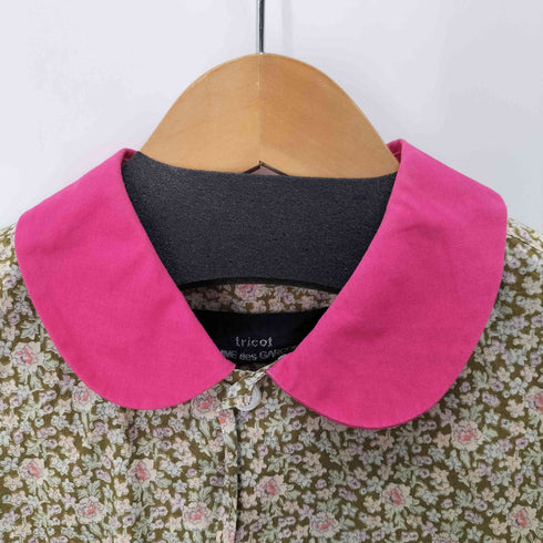 トリココムデギャルソン tricot COMME des GARCONS ラウンドカラー 花柄シャツ レディース M