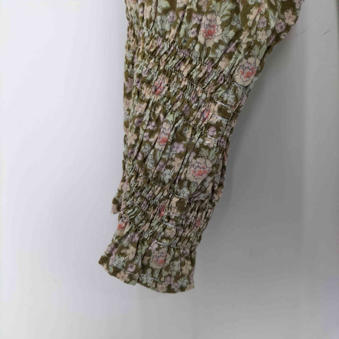 トリココムデギャルソン tricot COMME des GARCONS ラウンドカラー 花柄シャツ レディース M