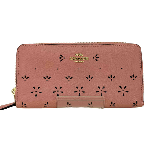 コーチ COACH 花柄 パンチングレザー 長財布 レディース