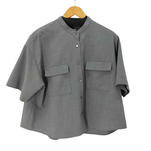 ビューティーアンドユースユナイテッドアローズ BEAUTY & YOUTH UNITED ARROWS リネンライクバンドカラー5分袖シャツ レディース