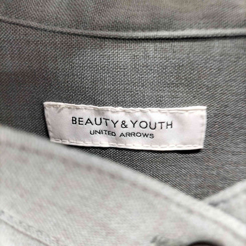 ビューティーアンドユースユナイテッドアローズ BEAUTY & YOUTH UNITED ARROWS リネンライクバンドカラー5分袖シャツ レディース