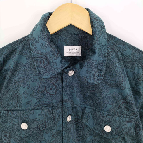 GAMIS ペイズリー柄 ベロア クロップド ジャケット レディース