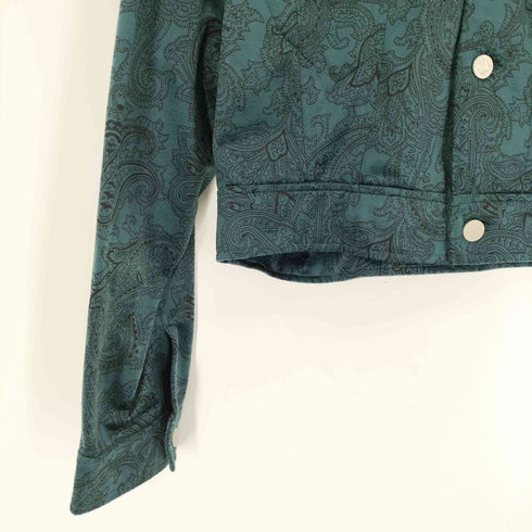 GAMIS ペイズリー柄 ベロア クロップド ジャケット レディース