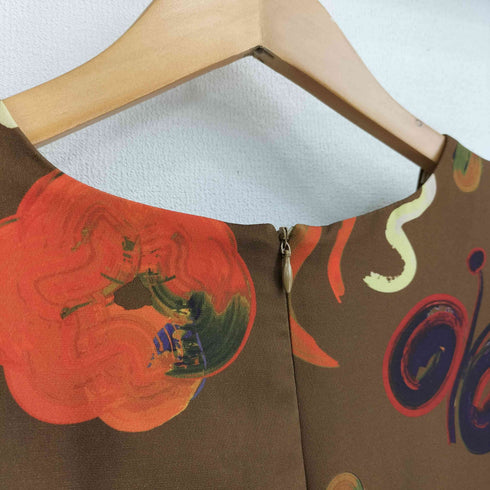 メルロー merlot アート 花柄 長袖ワンピース レディース