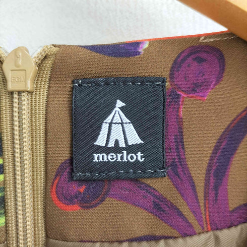 メルロー merlot アート 花柄 長袖ワンピース レディース