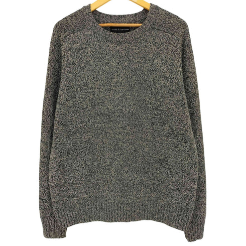 クラフトアンドバロー Croft&Barrow 90s ラグラン メランジコットンニット メンズ import:L