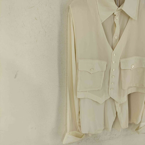 エムエーエスユー MASU 19AW LAYERED SILK SHIRTS メンズ JPN:46