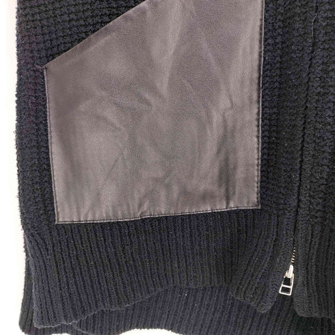 ラッピンノット WRAPINKNOT シルク100 フェイクレザーポケット ドライバーズニット メンズ JPN:3