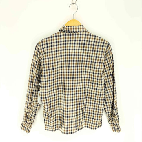 アクアスキュータム AQUASCUTUM 英国製 ギンガムチェック ダブルポケット L/S シャツ レディース 32 81CM