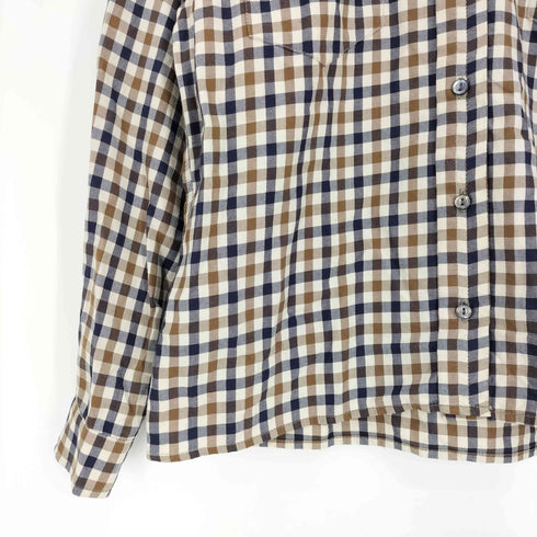 アクアスキュータム AQUASCUTUM 英国製 ギンガムチェック ダブルポケット L/S シャツ レディース 32 81CM