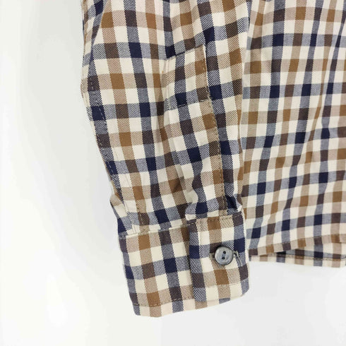 アクアスキュータム AQUASCUTUM 英国製 ギンガムチェック ダブルポケット L/S シャツ レディース 32 81CM