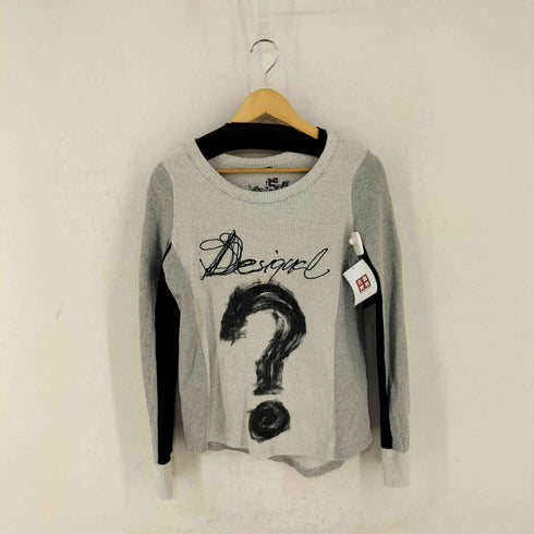 デシグアル Desigual アシンメトリー 疑問符デザイン クルーネックシャツ レディース import:L