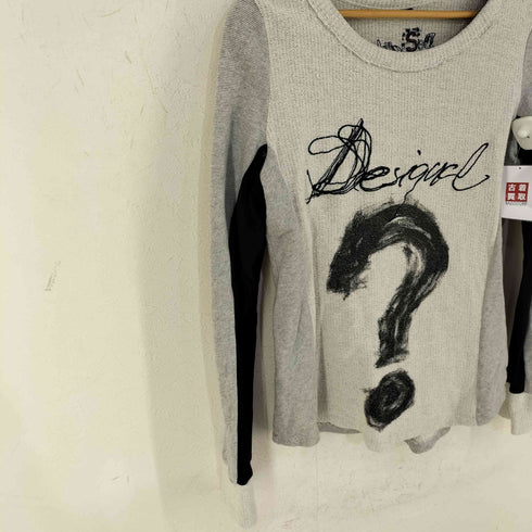 デシグアル Desigual アシンメトリー 疑問符デザイン クルーネックシャツ レディース import:L