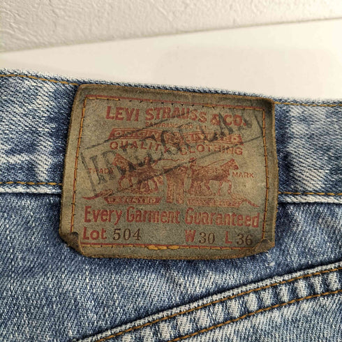 リーバイス Levis 504 ボタン裏359 95年製 色落ち加工 バギーデニムパンツ メンズ 30×36