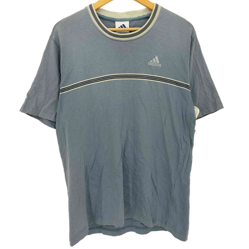アディダス adidas 90s リブ切替 パフォーマンスロゴ ボーダー クルーネックTシャツ メンズ