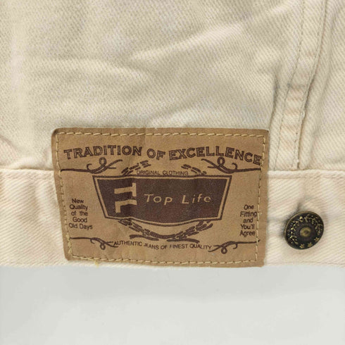 TOP LIFE ユーロ 生成り デニムトラッカージャケット メンズ import:XL