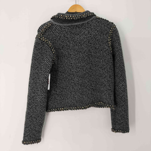 ザラ ZARA 編み込み仕上げニットジャケット レディース import:S