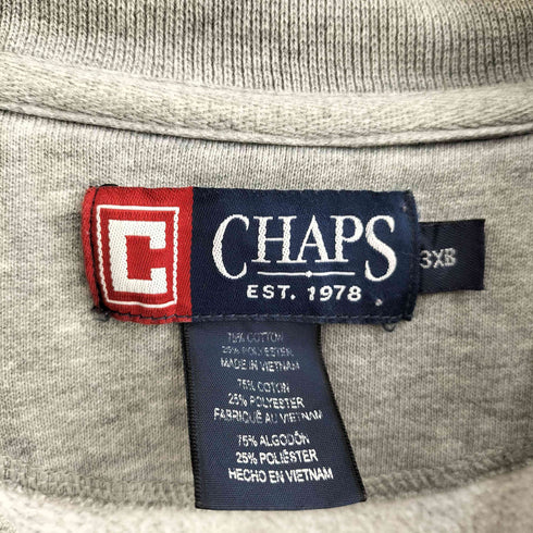 チャップスラルフローレン CHAPS RALPH LAUREN 刺繍 ハーフジップ ビックサイズ スウェット メンズ 3XB