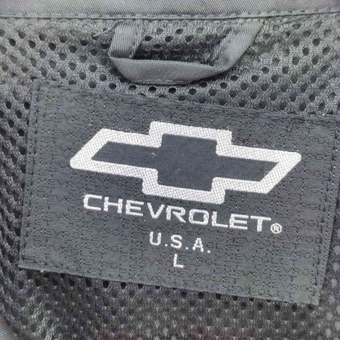 CHEVROLET ロゴ刺繍 ジップアップナイロンジャケット メンズ import:L