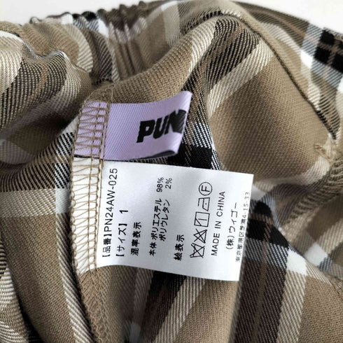 プニュズ PUNYUS 2タックチェックワイドスラックス レディース JPN:1