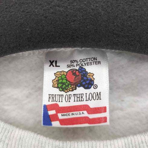 フルーツオブザルーム FRUIT OF THE LOOM 90S MADE IN USA 星条旗刺繍 クルーネックスウェット メンズ import:XL