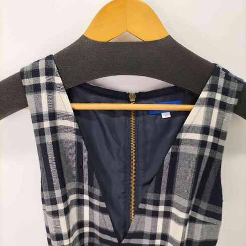 ブルーレーベルクレストブリッジ BLUE LABEL CRESTBRIDGE ベルト付きノースリーブチェックワンピース レディース 36
