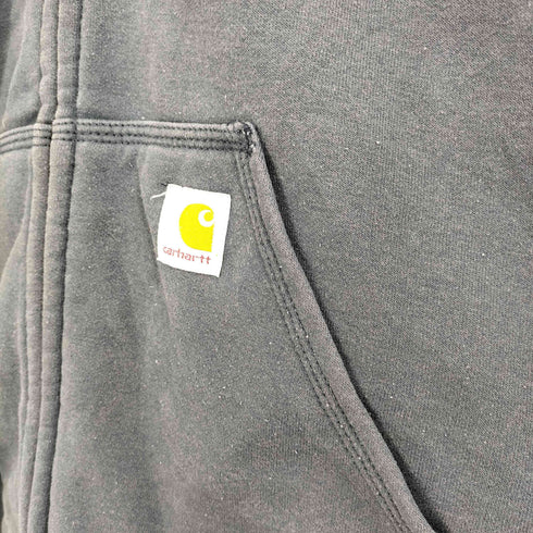 カーハート Carhartt メキシコ製 裏地メッシュ サーマル 企業ロゴ 刺繍 ジップパーカー ビックサイズ メンズ import:XL
