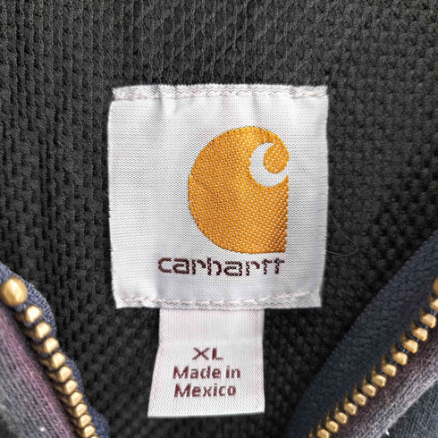 カーハート Carhartt メキシコ製 裏地メッシュ サーマル 企業ロゴ 刺繍 ジップパーカー ビックサイズ メンズ import:XL