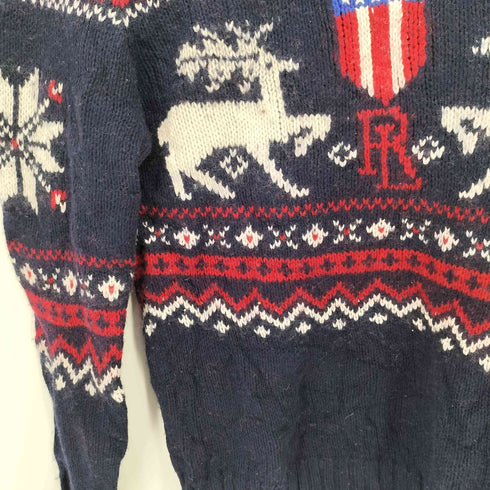 ラルフローレンスポーツ RALPH LAUREN SPORT ノルディック柄 ウール混 プルオーバー コットン ニット レディース import:M