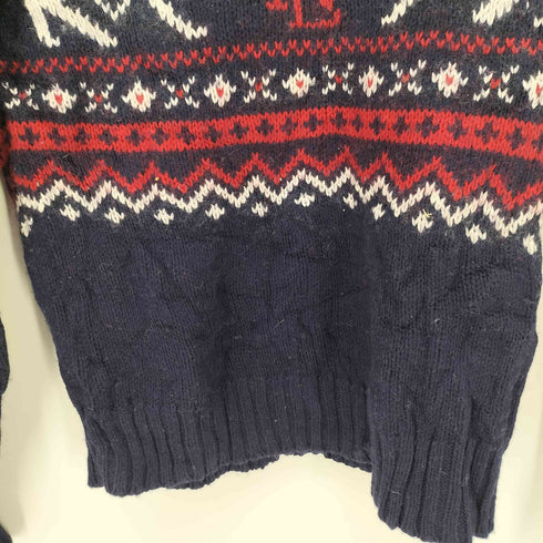 ラルフローレンスポーツ RALPH LAUREN SPORT ノルディック柄 ウール混 プルオーバー コットン ニット レディース import:M