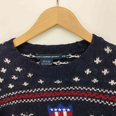 ラルフローレンスポーツ RALPH LAUREN SPORT ノルディック柄 ウール混 プルオーバー コットン ニット レディース import:M