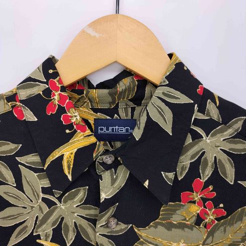 ピューリタン PURITAN 90-00S 韓国製 花柄 レーヨン S/S シャツ メンズ import:L