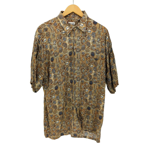 ピエールカルダン pierre cardin 90-00S 韓国製 幾何学柄 レーヨン S/S シャツ メンズ import:L
