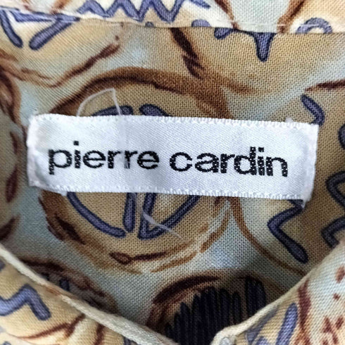 ピエールカルダン pierre cardin 90-00S 韓国製 幾何学柄 レーヨン S/S シャツ メンズ import:L