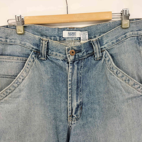 オールドネイビー OLD NAVY カットオフ ペインター ワイド デニム パンツ メンズ 32×34