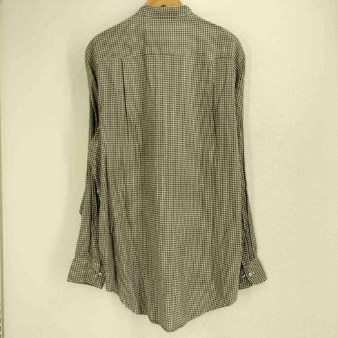 ヴァンヒューゼン VAN HEUSEN 90s バンドカラー チェック シャツ メンズ 15 1/2