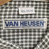 ヴァンヒューゼン VAN HEUSEN 90s バンドカラー チェック シャツ メンズ 15 1/2