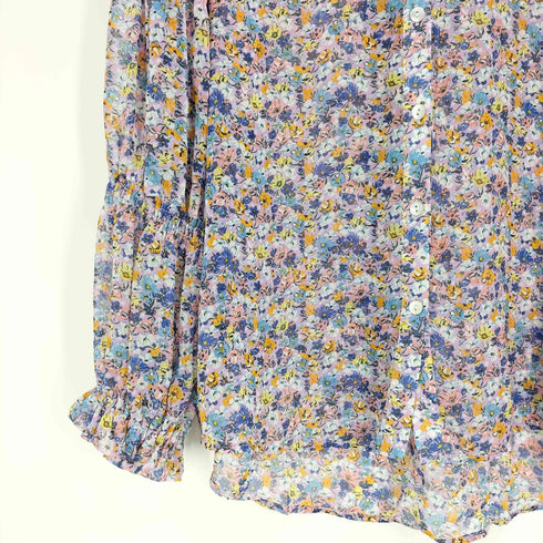 ザラ ZARA 花柄 レース フレア ブラウス シャツ レディース import:M