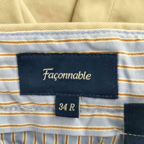 ファソナブル FACONNABLE ツータック スーパーワイド チノパンツ メンズ 34R