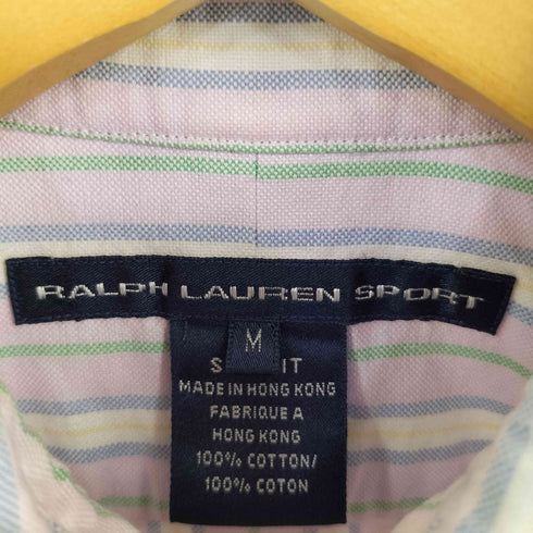 ラルフローレンスポーツ RALPH LAUREN SPORT SLIM FIT ストライプ レギュラーカラーシャツ レディース import:M