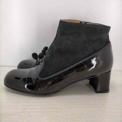 ショセ CHAUSSER エナメル スエード切替ショートブーツ レディース 36
