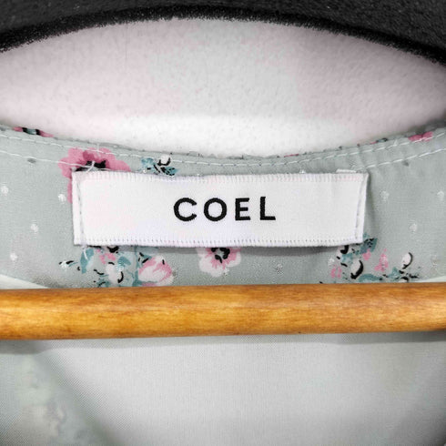 コエル COEL プリーツ襟フラワーサテンワンピース レディース 38