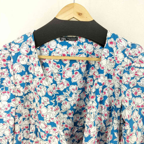 ザラ ZARA 花柄 カシュクールワンピース レディース import:M