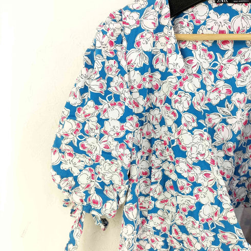 ザラ ZARA 花柄 カシュクールワンピース レディース import:M